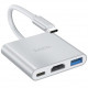  Type-C HUB Hoco HB14 Type-C to USB30+HDMI+PD Silver
