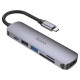  Type-C HUB Hoco HB28 Type-C HDTV+2USB+SD+TF+PD Metal Gray