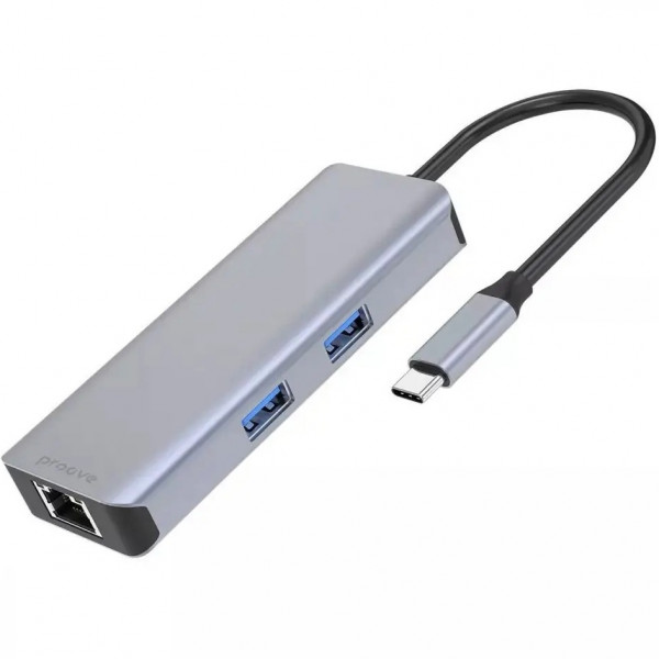  Type-C HUB Proove Iron Link 6in1 2USB+SD/TF+RJ45+HDMI (HBI700010004)