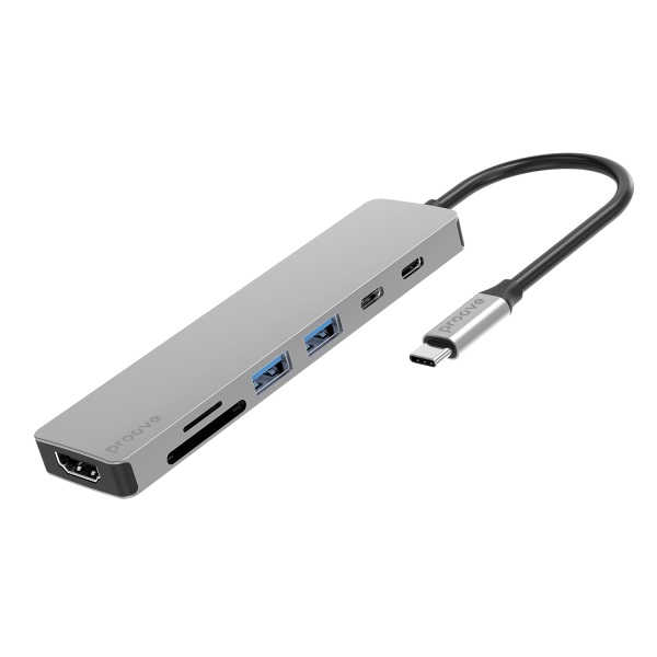  Type-C HUB Proove Iron Link 7in1 2USB+SD/TF+2USB-C+HDMI (HBIL00222004)