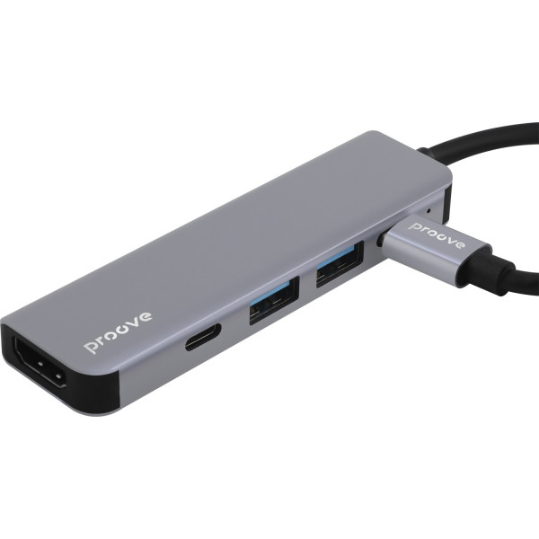  Type-C хаб Proove Arc Link 5 in 1 (2 Type-C 30 + 2 USB 30 + HDMI) Silver (HBAL00010604)