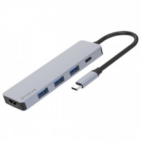 Type-C хаб Proove Iron Link 5 in 1 (3*USB3.0 + Type C + HDMI) Silver (HBIL00010604)