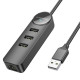  USB HUB Borofone DH6 USB-3USB+RJ45 12m