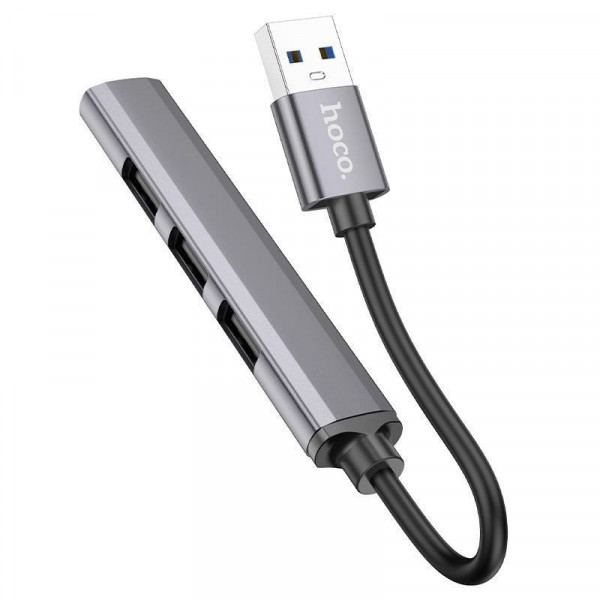  USB HUB Hoco HB26 4USB Metal Gray