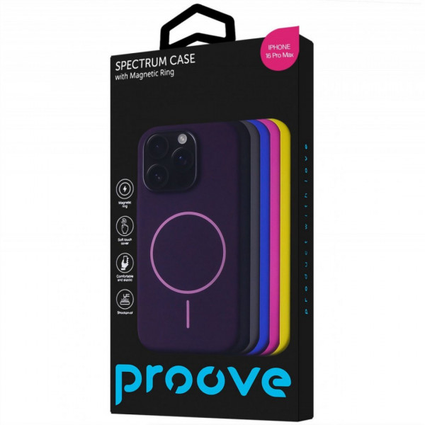  Чохол Proove Spectrum Case with Magnetic Ring для iPhone 16 Pro Max Acid Blue (PCSPIP16PM38)