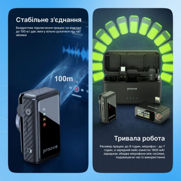  Бездротовий петличний мікрофон Proove Forum Pro Black (PFWM00000201)