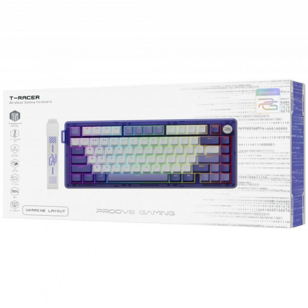  Бездротова клавіатура Proove Gaming T-Racer (Ukraine Layout) Purple/Black (WKTR00022414)