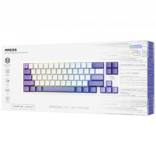  Дротова магнітна клавіатура Proove Gaming Aress (Ukraine Layout) Black/Purple (MKAR00022416)