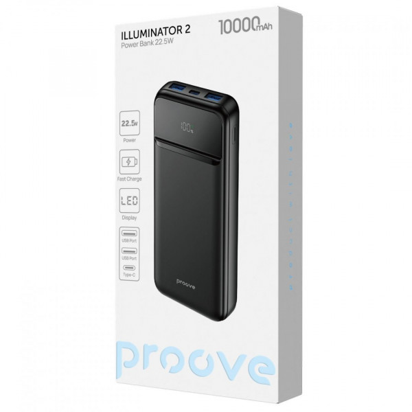  Зовнішній акумулятор Proove Illuminator 2 225W 10000mAh Black (PBIP10212201)