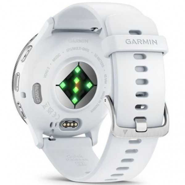  Смарт-часы Garmin Venu 3 Silver Stainless Steel Bezel with Whitestone Case and Silicone Band (010-02784-00/50)