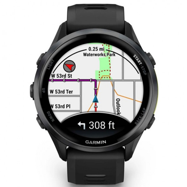  Смарт-часы Garmin Forerunner 970 Carbon Gray DLC Titanium Bezel with Black Case and Black/Transparent White Band (010-02969-00/10/60)