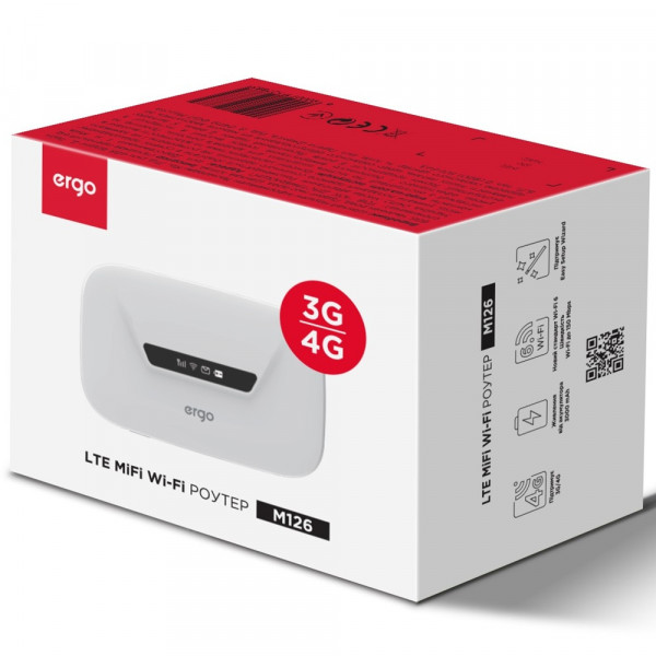  Мобильный роутер Ergo M126 Cat4 3G/4G + Wi-Fi 6 White