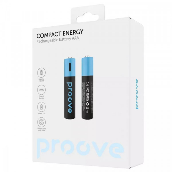  Акумуляторні батареї Proove Compact Energy AAA 2 ПК Black (RBCE75010008)