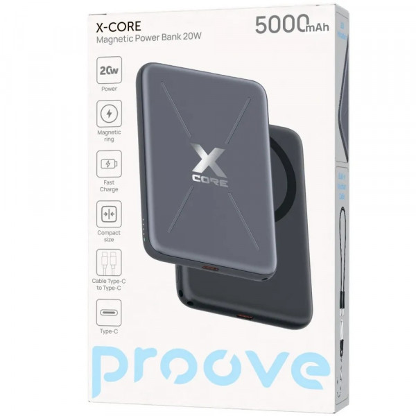  Мобільний Power Bank Proove X-Core 20W 5000mAh Gray (PNXC20010003)
