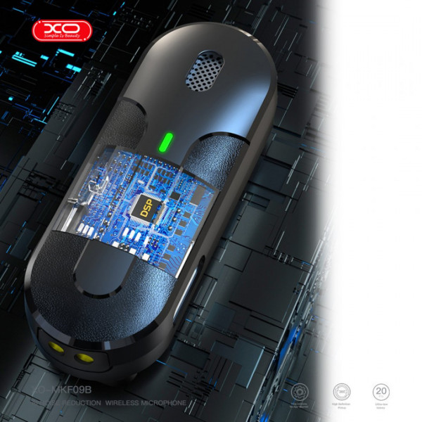  Петличный микрофон беспроводной XO MKF09B Lightning 1 to 2 с зарядным кейсом