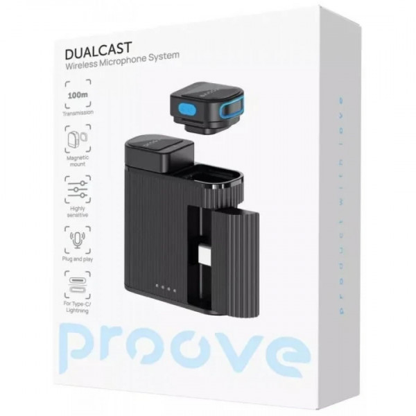  Петличний мікрофон бездротовий Proove DualCast (PDWM00002001)