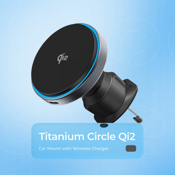  Автомобільний тримач з бездротовою зарядкою Proove Titanium Circle Qi2 15W Gray (WHTC15010003)