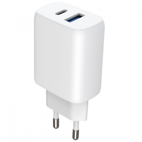  Мережевий зарядний пристрій Proove Silicone Power 2 30W (Type-C + USB) + кабель Type-C to Type-C (1m) White (WCSP23011002)