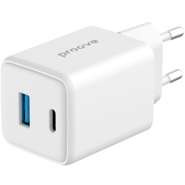  Мережевий зарядний пристрій Proove Pocket GaN 45W Type-C+USB White (WCPG45110002)