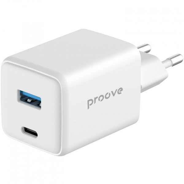  Мережевий зарядний пристрій Proove Pocket GaN 45W Type-C+USB White (WCPG45110002)