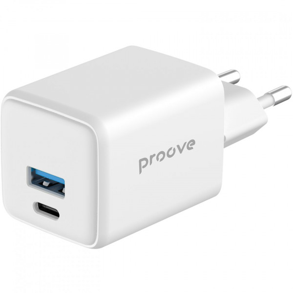  Мережевий зарядний пристрій Proove Pocket GaN 30W Type-C+USB White (WCPG30110002)