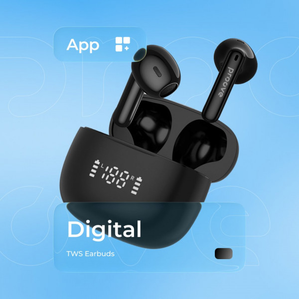  Бездротові навушники Proove Digital TWS (APP) Black (TWJP54002201)