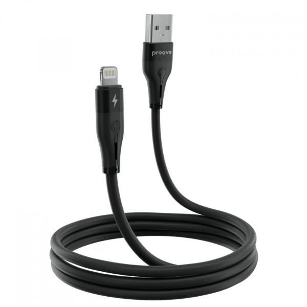  Кабель Proove Soft Silicone USB to Lightning 24A (2m) Black (CCSO20001121)