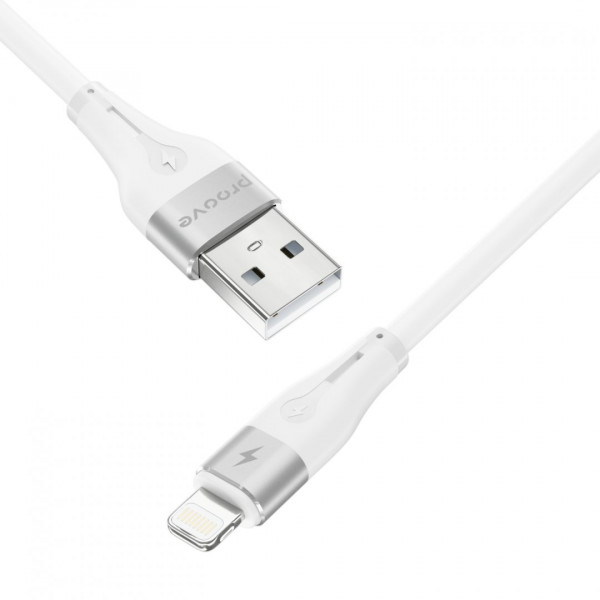  Кабель Proove Soft Silicone USB to Lightning 24A (2m) White (CCSO20001122)