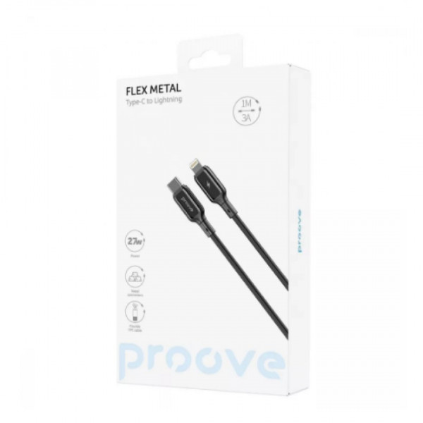  Кабель Proove Flex Metal Type-C to Lightning 27W (1m) Black (CCFM27002101)