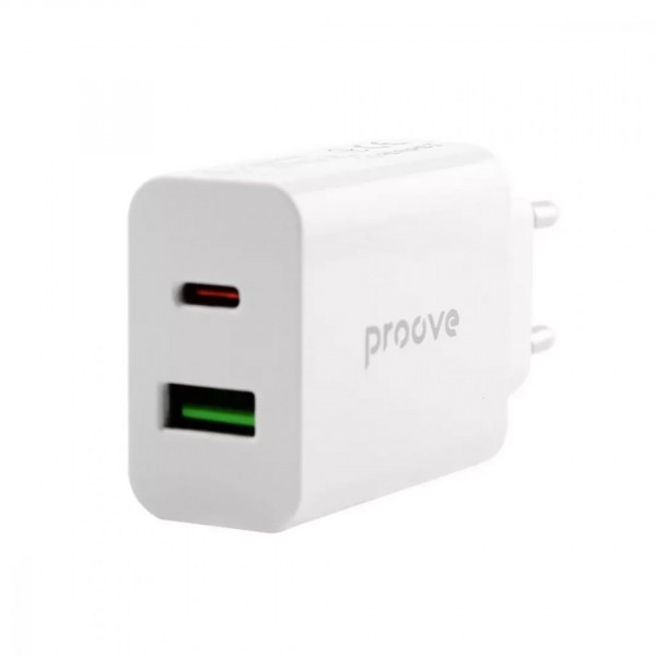  Мережевий зарядний пристрій Proove Rapid 20W Type-C+USB-C White (WCRP20110002)