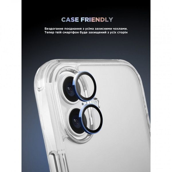  Защитное стекло для камеры ArmorStandart Supreme BI для iPhone 16/16 Plus Blue (ARM79427)