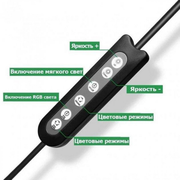  Кільцева лампа RGB MJ18 Black 45см