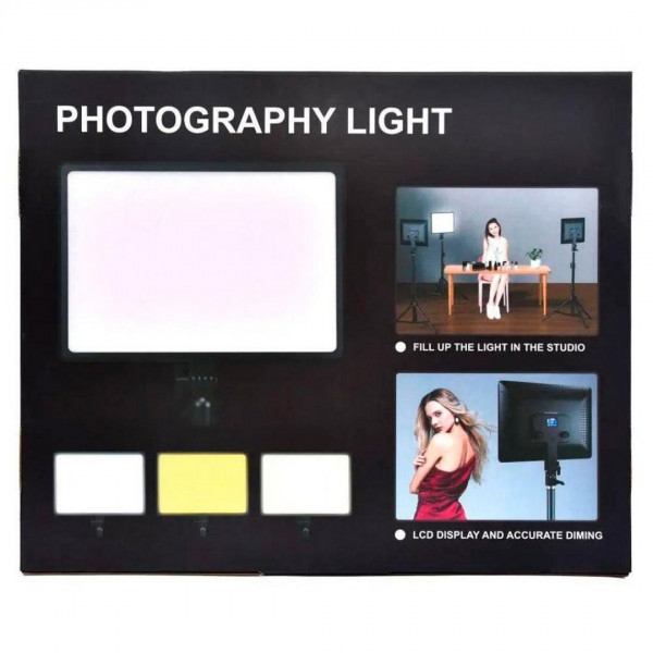  Лампа постійного світла LED Camera Light 19cm Remote Black (M777)