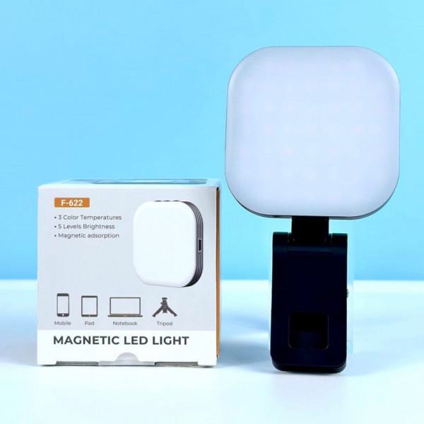  Портативне відеосвітло F-622 Magnetic LED 1000mAh із затискачем White