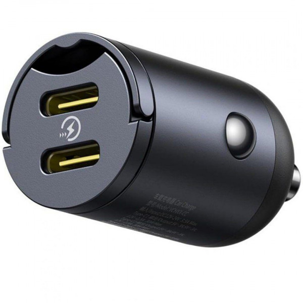  Автомобільний зарядний пристрій Baseus Tiny Star Mini 2Type-C 30W Black (C00035001121-03)