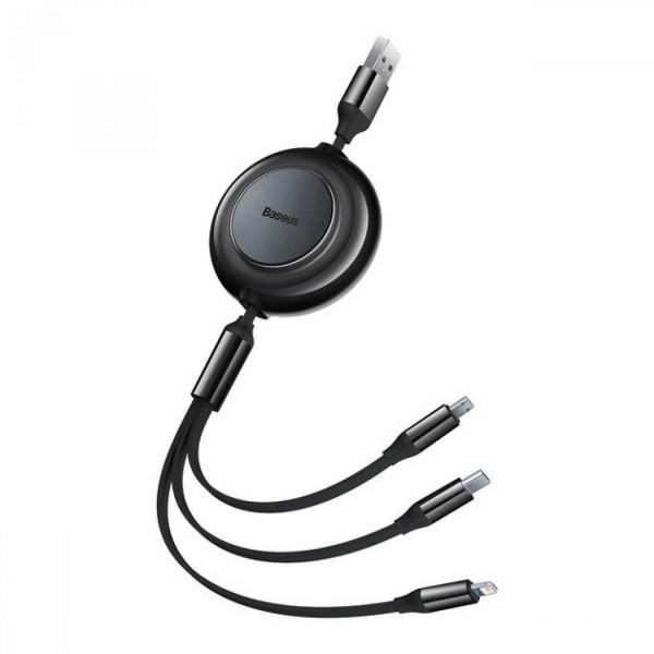  Кабель Baseus Bright Mirror 2 Series 3-in-1 (Micro USB+Lightning+Type-C) 100W 1m Black (CAMJ010201)