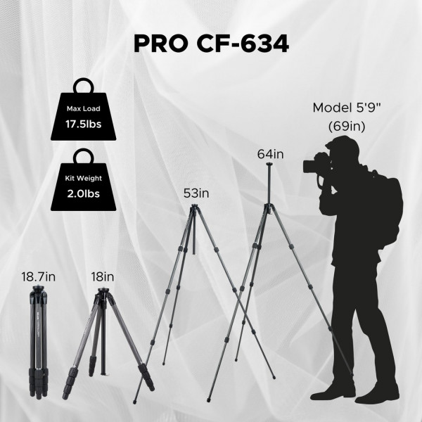 Штатив без головки Slik Pro Carbon CF-634 Leg
