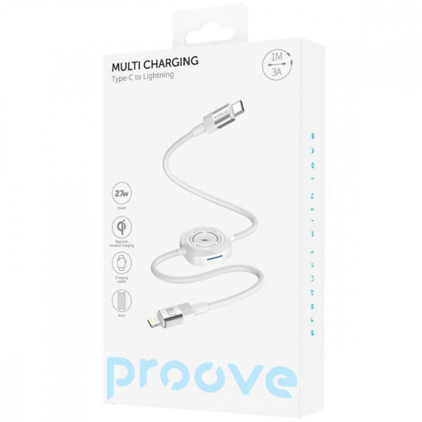  Кабель Proove Multi Charging Type-C to Lightning 27W White (CCMT27004101)
