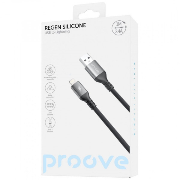  Кабель Proove ReGen Silicone USB to Lightning 24A (1m) White (CCRS15001102)