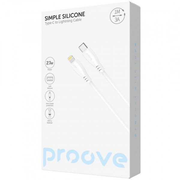  Кабель Proove Simple Silicone Type-C to Lightning 27W (1m) Black (CCSS27002101)