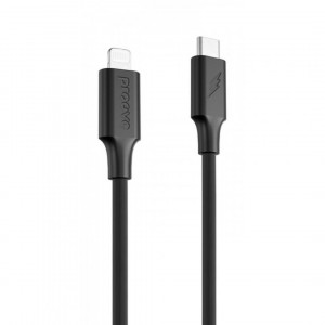  Кабель Proove Striped Silicone Type-C to Lightning (1m) Black (CCSS00002101)