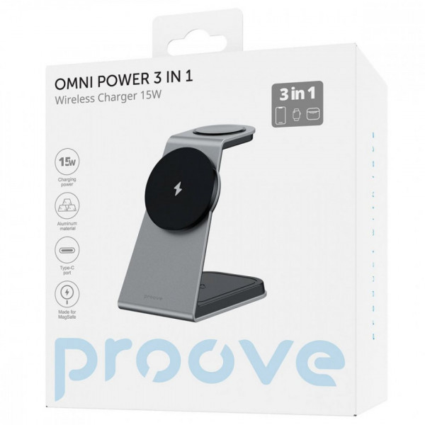  Беспроводное зарядное устройство Proove Omni Power 3 in 1 White (WSOP15020002)
