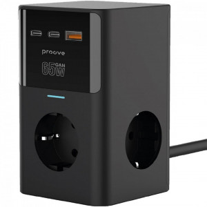  Мережевий фільтр Proove Power Cube 65W (3xAC + 2xType-C + 1xUSB) 15m Black (PSPC36801201)
