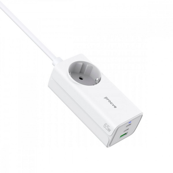  Мережевий фільтр Proove Power Strip PD-02 65W (2 Type-C + 1USB) White (PSP165210001)