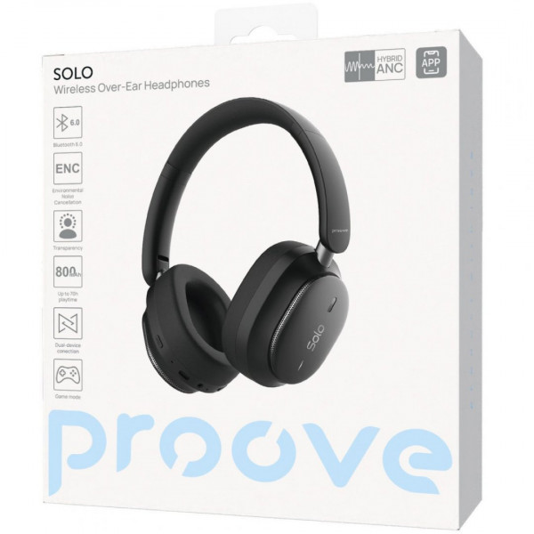  Бездротові навушники Proove Solo with ANC (APP) Black (HPSL0001AP01)