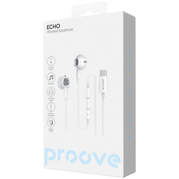  Дротові навушники Proove Echo (Type-C) White (ECWE00000202)