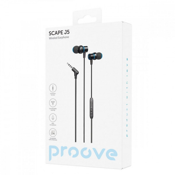  Дротові навушники Proove Scape J5 (35mm) Black (WESJ50000801)