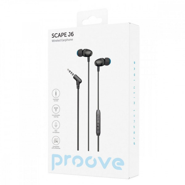  Дротові навушники Proove Scape J6 (35mm) Black (WESJ60000801)
