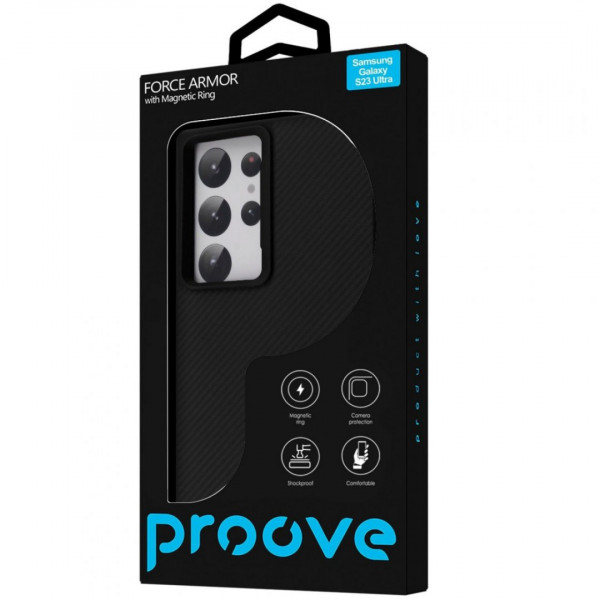  Чохол Proove Force Armor Case with Magnetic Ring для Samsung Galaxy S23 Ultra Black (PCFASGSU2302)