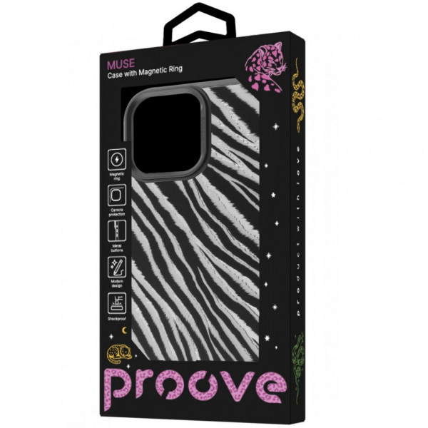  Чохол Proove Muse Animal Case with Magnetic Ring для iPhone 16 Pro Max Leopard (PCMAIP16PMB8)